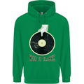 Vinyl Records Keep it Classic DJ Decks Mens 80% Cotton Hoodie Irish Green