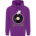 Vinyl Records Keep it Classic DJ Decks Mens 80% Cotton Hoodie Purple