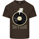 Vinyl Records Keep it Classic DJ Decks Mens Cotton T-Shirt Tee Top Dark Chocolate
