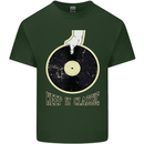 Vinyl Records Keep it Classic DJ Decks Mens Cotton T-Shirt Tee Top Forest Green