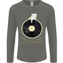Vinyl Records Keep it Classic DJ Decks Mens Long Sleeve T-Shirt Charcoal