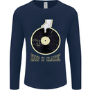 Vinyl Records Keep it Classic DJ Decks Mens Long Sleeve T-Shirt Navy Blue