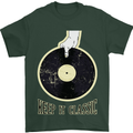 Vinyl Records Keep it Classic DJ Decks Mens T-Shirt 100% Cotton Forest Green