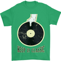 Vinyl Records Keep it Classic DJ Decks Mens T-Shirt 100% Cotton Irish Green