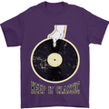 Vinyl Records Keep it Classic DJ Decks Mens T-Shirt 100% Cotton Purple