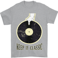 Vinyl Records Keep it Classic DJ Decks Mens T-Shirt 100% Cotton Sports Grey