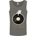 Vinyl Records Keep it Classic DJ Decks Mens Vest Tank Top Charcoal