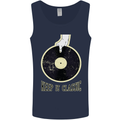 Vinyl Records Keep it Classic DJ Decks Mens Vest Tank Top Navy Blue