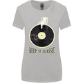 Vinyl Records Keep it Classic DJ Decks Womens Wider Cut T-Shirt Sports Grey