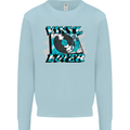 Vinyl Records Lover DJ Decks Turntable Kids Sweatshirt Jumper Light Blue