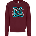 Vinyl Records Lover DJ Decks Turntable Kids Sweatshirt Jumper Maroon