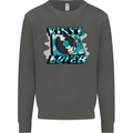 Vinyl Records Lover DJ Decks Turntable Kids Sweatshirt Jumper Storm Grey