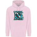 Vinyl Records Lover DJ Decks Turntable Mens 80% Cotton Hoodie Light Pink