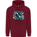 Vinyl Records Lover DJ Decks Turntable Mens 80% Cotton Hoodie Maroon