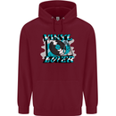 Vinyl Records Lover DJ Decks Turntable Mens 80% Cotton Hoodie Maroon