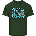 Vinyl Records Lover DJ Decks Turntable Mens Cotton T-Shirt Tee Top Forest Green