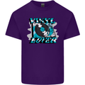 Vinyl Records Lover DJ Decks Turntable Mens Cotton T-Shirt Tee Top Purple