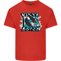 Vinyl Records Lover DJ Decks Turntable Mens Cotton T-Shirt Tee Top Red