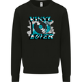 Vinyl Records Lover DJ Decks Turntable Mens Sweatshirt Jumper Black