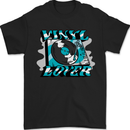 Vinyl Records Lover DJ Decks Turntable Mens T-Shirt 100% Cotton Black
