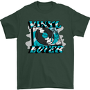 Vinyl Records Lover DJ Decks Turntable Mens T-Shirt 100% Cotton Forest Green