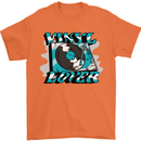 Vinyl Records Lover DJ Decks Turntable Mens T-Shirt 100% Cotton Orange