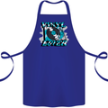 Vinyl Records Lover Decks Turntable DJ Cotton Apron 100% Organic Royal Blue