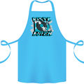 Vinyl Records Lover Decks Turntable DJ Cotton Apron 100% Organic Turquoise