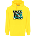 Vinyl Records Lover Decks Turntable DJ Mens 80% Cotton Hoodie Yellow