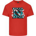 Vinyl Records Lover Decks Turntable DJ Mens Cotton T-Shirt Tee Top Red