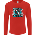 Vinyl Records Lover Decks Turntable DJ Mens Long Sleeve T-Shirt Red