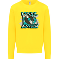 Vinyl Records Lover Decks Turntable DJ Mens Sweatshirt Jumper Yellow