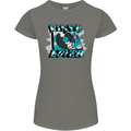 Vinyl Records Lover Decks Turntable DJ Womens Petite Cut T-Shirt Charcoal