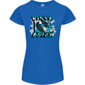 Vinyl Records Lover Decks Turntable DJ Womens Petite Cut T-Shirt Royal Blue