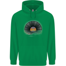Vinyl Sunset Record LP Turntable Music Childrens Kids Hoodie Irish Green