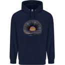 Vinyl Sunset Record LP Turntable Music Childrens Kids Hoodie Navy Blue