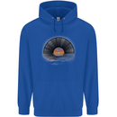 Vinyl Sunset Record LP Turntable Music Childrens Kids Hoodie Royal Blue