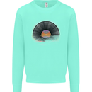 Vinyl Sunset Record LP Turntable Music Kids Sweatshirt Jumper Peppermint
