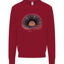 Vinyl Sunset Record LP Turntable Music Kids Sweatshirt Jumper Red