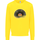 Vinyl Sunset Record LP Turntable Music Kids Sweatshirt Jumper Yellow