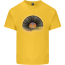 Vinyl Sunset Record LP Turntable Music Kids T-Shirt Childrens Yellow