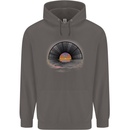 Vinyl Sunset Record LP Turntable Music Mens 80% Cotton Hoodie Charcoal