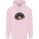 Vinyl Sunset Record LP Turntable Music Mens 80% Cotton Hoodie Light Pink