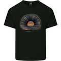 Vinyl Sunset Record LP Turntable Music Mens Cotton T-Shirt Tee Top Black