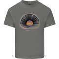 Vinyl Sunset Record LP Turntable Music Mens Cotton T-Shirt Tee Top Charcoal