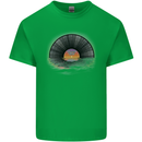 Vinyl Sunset Record LP Turntable Music Mens Cotton T-Shirt Tee Top Irish Green