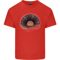Vinyl Sunset Record LP Turntable Music Mens Cotton T-Shirt Tee Top Red