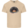 Vinyl Sunset Record LP Turntable Music Mens Cotton T-Shirt Tee Top Sand