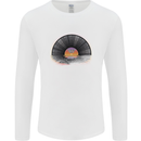 Vinyl Sunset Record LP Turntable Music Mens Long Sleeve T-Shirt White