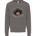 Vinyl Sunset Record LP Turntable Music Mens Sweatshirt Jumper Charcoal
